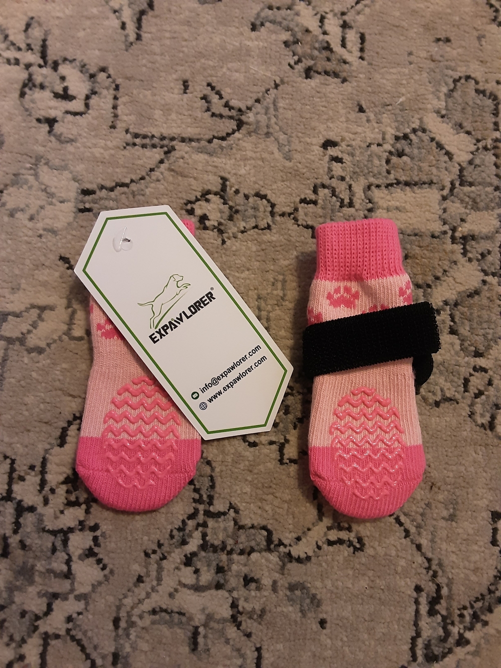 Pink Non-Slip Dog Paw Socks